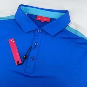 Redvanly Shirt Sevigne Polo Mens Large Marine Blue Performance Golf R2512 NEW